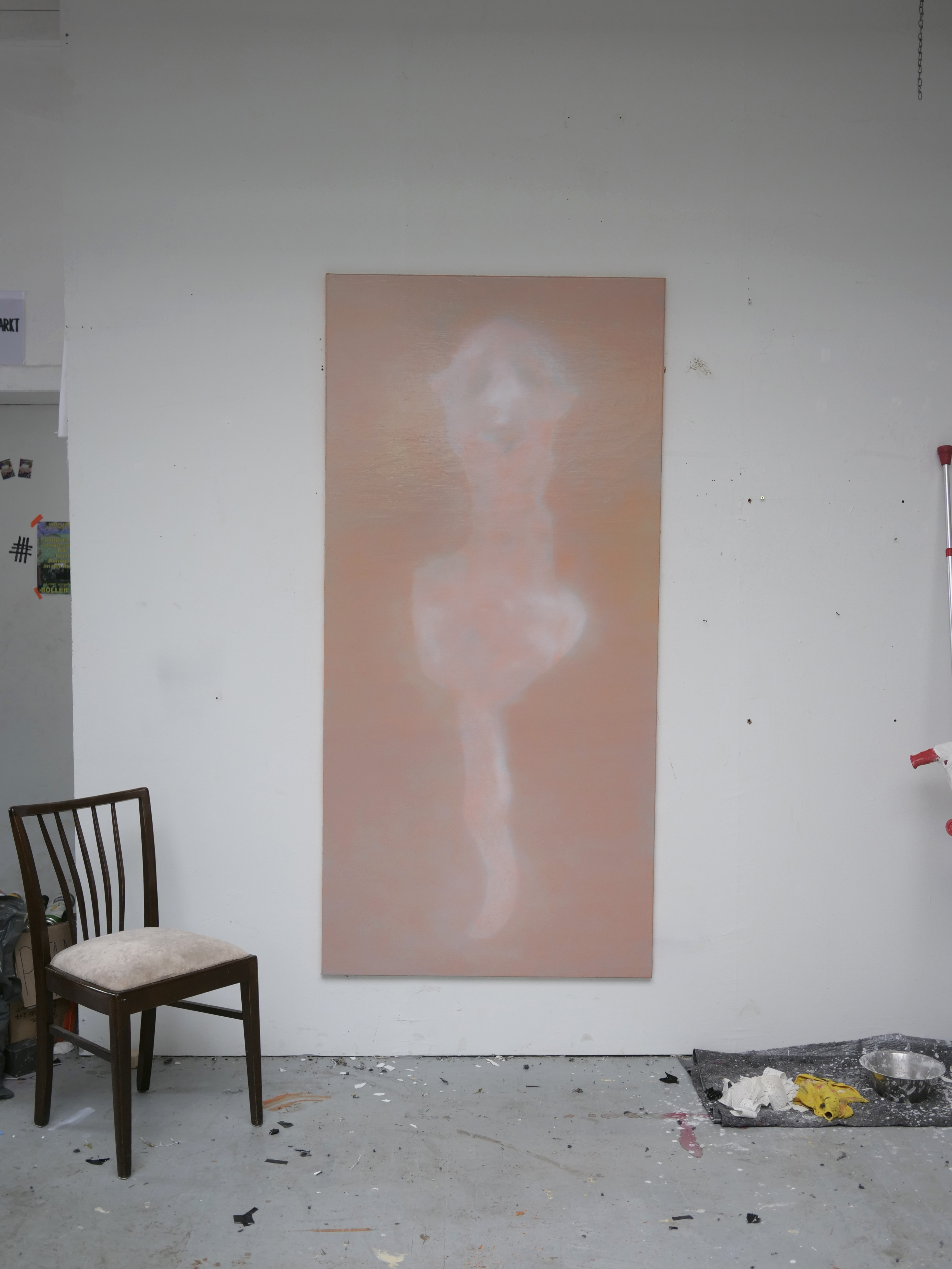 Oil painting by Tejzt: 'Matter of Reconfiguration'—A blurred, enlarged face in mid-expression, dissolving into abstraction. The work suggests a quantum shift, the instability of identity, and the malleability of virtual perception.